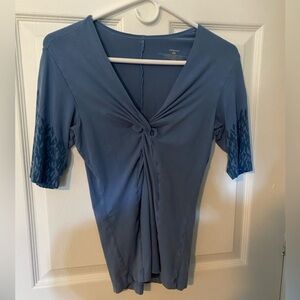 Patagonia Blue V-Neck Twist Front Top